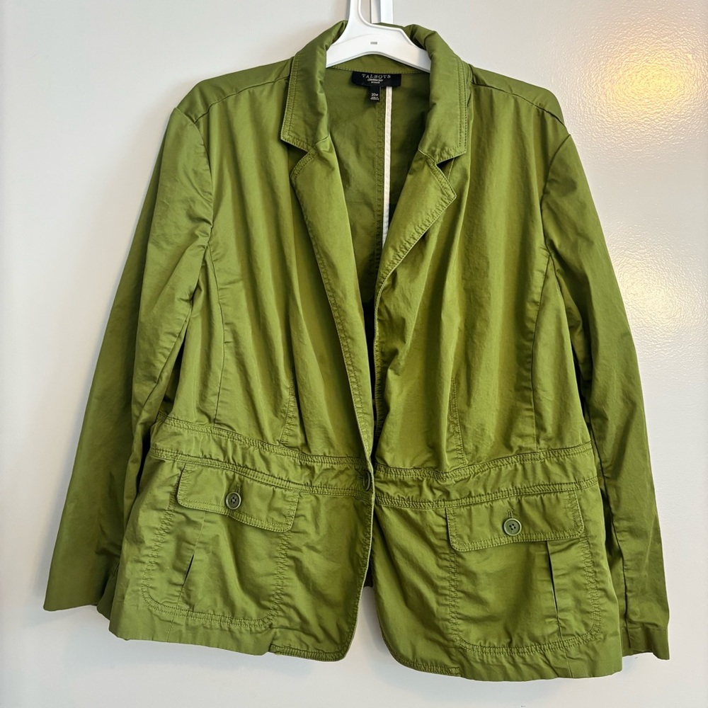 Talbots Olive Green Utility Jacket Blazer